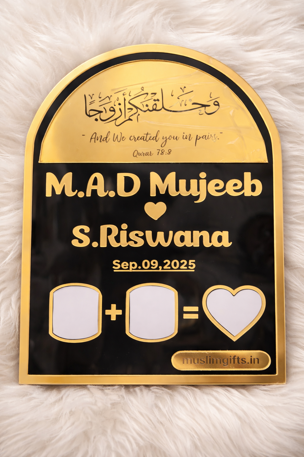 Couple Thumb Impression Islamic Gift (Dome Shape)