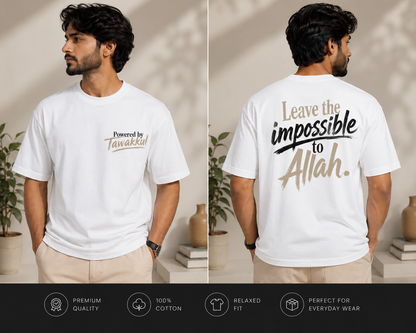 Powered by Tawakkul™ | Oversized Premium Muslim Streetwear T-Shirt