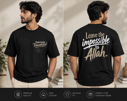 Powered by Tawakkul™ | Oversized Premium Muslim Streetwear T-Shirt