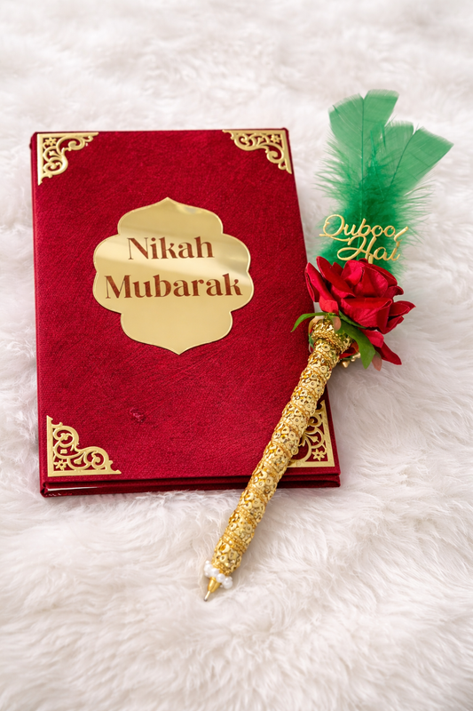 Nikkah Booklet with Thumbprint and Nikkah Pen